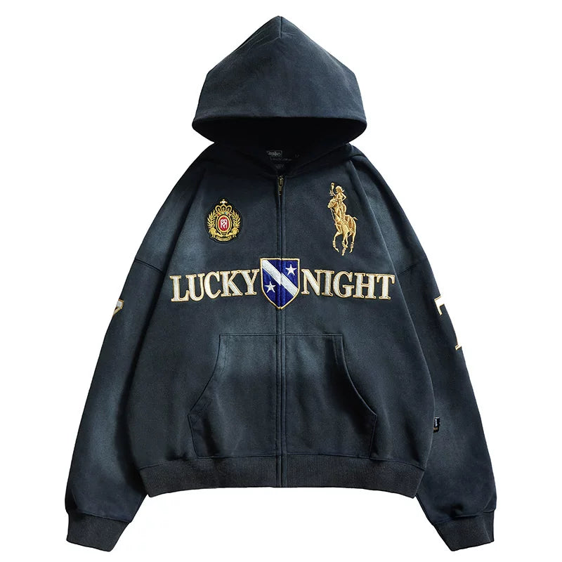 Remedy Vintage Embroidered Washed Hooded Sweater