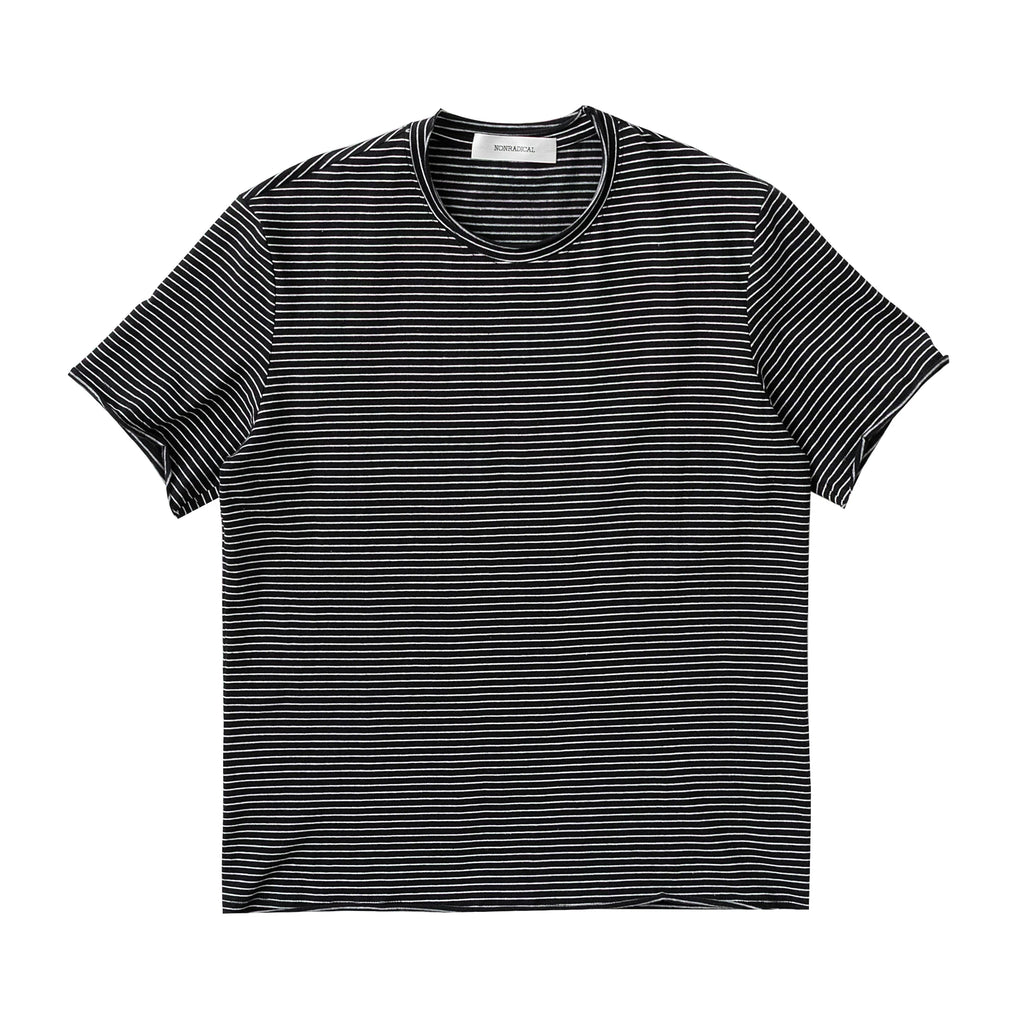 NONRADICAL Striped Cotton Crew Neck Tee