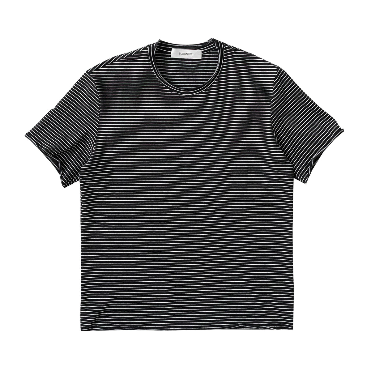 NONRADICAL Striped Cotton Crew Neck Tee
