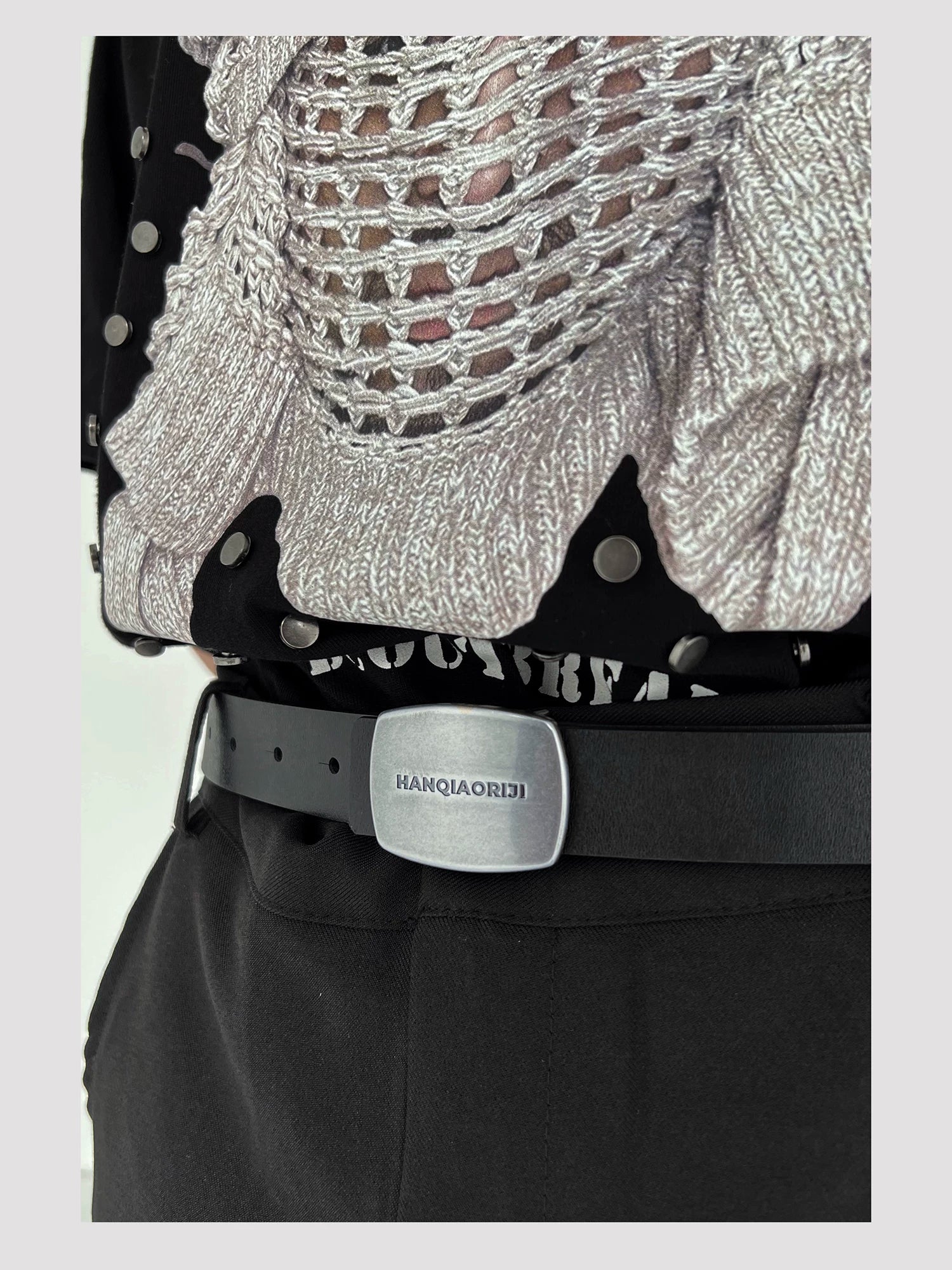 HANQIAORJI Vintage Moon Metal Buckle Belt