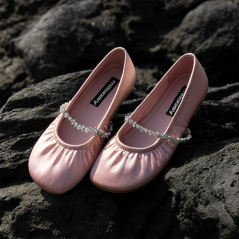 MILOOEY Rhinestone Strap Mary Jane Ballet Flat