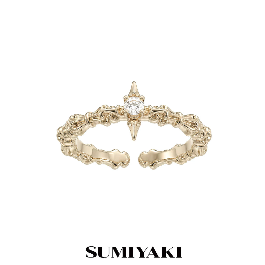SUMIYAKI Butterfly Key Ring Set - Gold-Plated Adjustable Ring Set