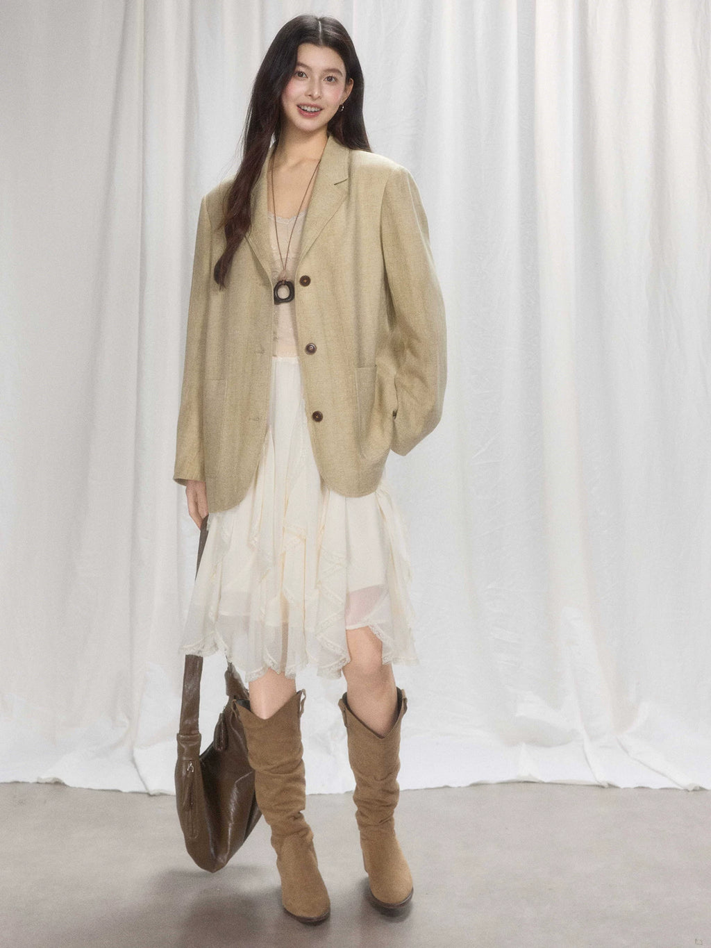 TYANG Irregular Lace Suspender Dress