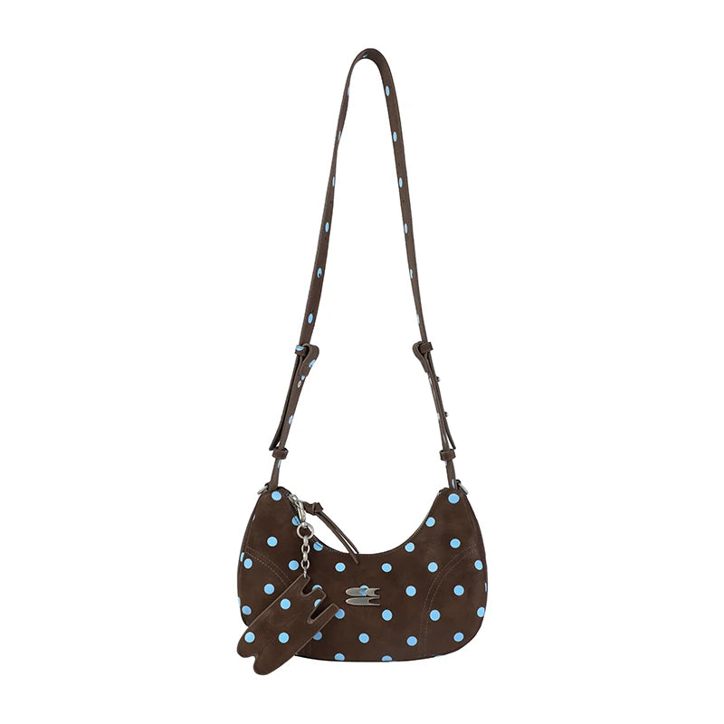 Crying Center Leopard Print Faux Suede Crossbody Bag - Zip Top