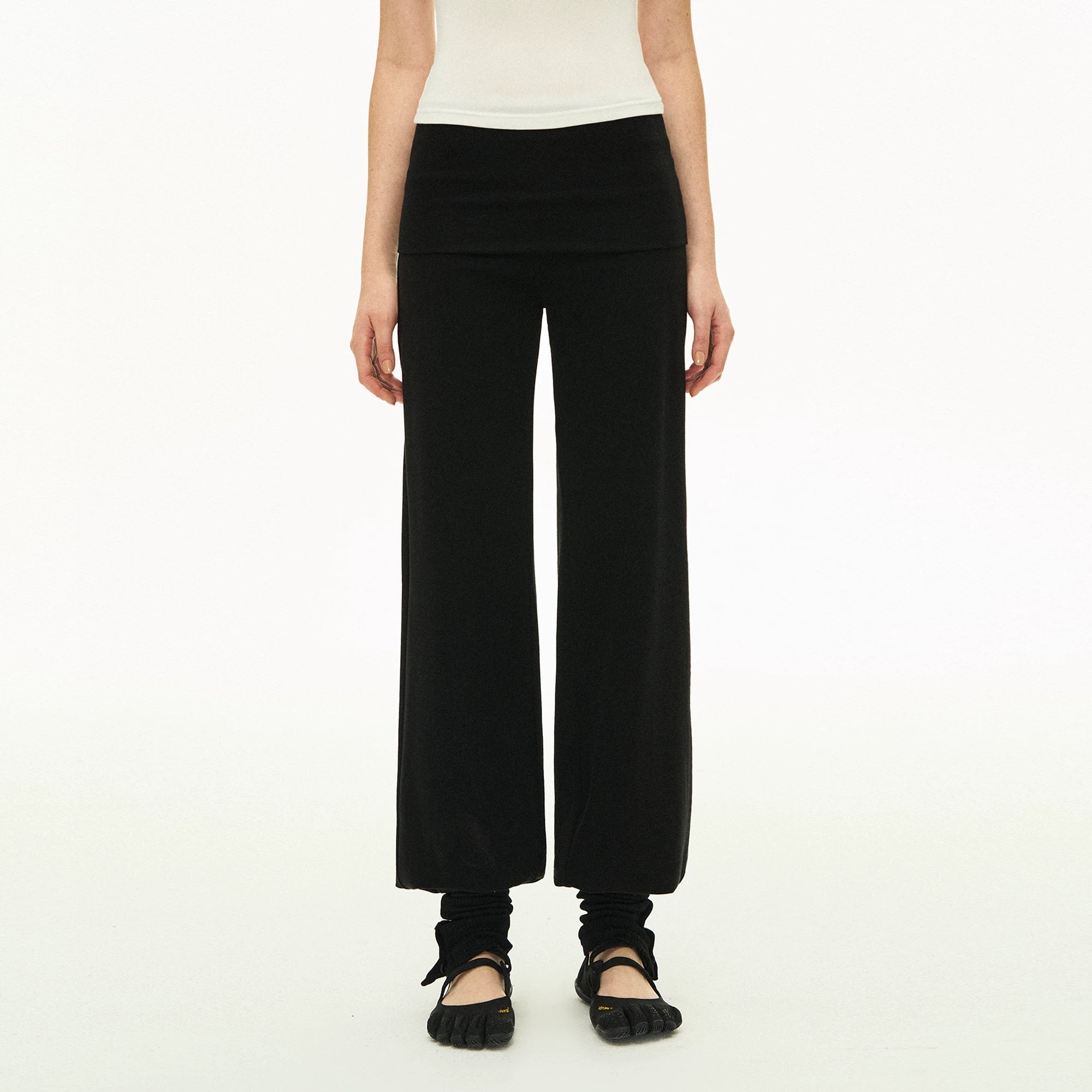 ARISEISM American Retro Two-Tone Cuffed Wide-Leg Pants