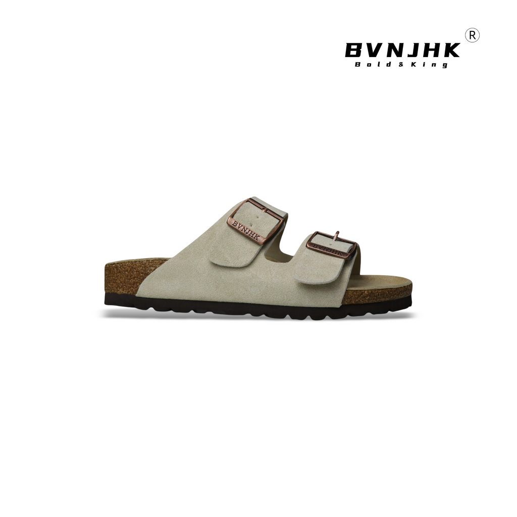 BVNJHK Outer Wear Flat Bottom Boken Sandals with Square Buckle