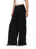 Oinimi One Piece Button Loose Straight Trousers Removable Skirt