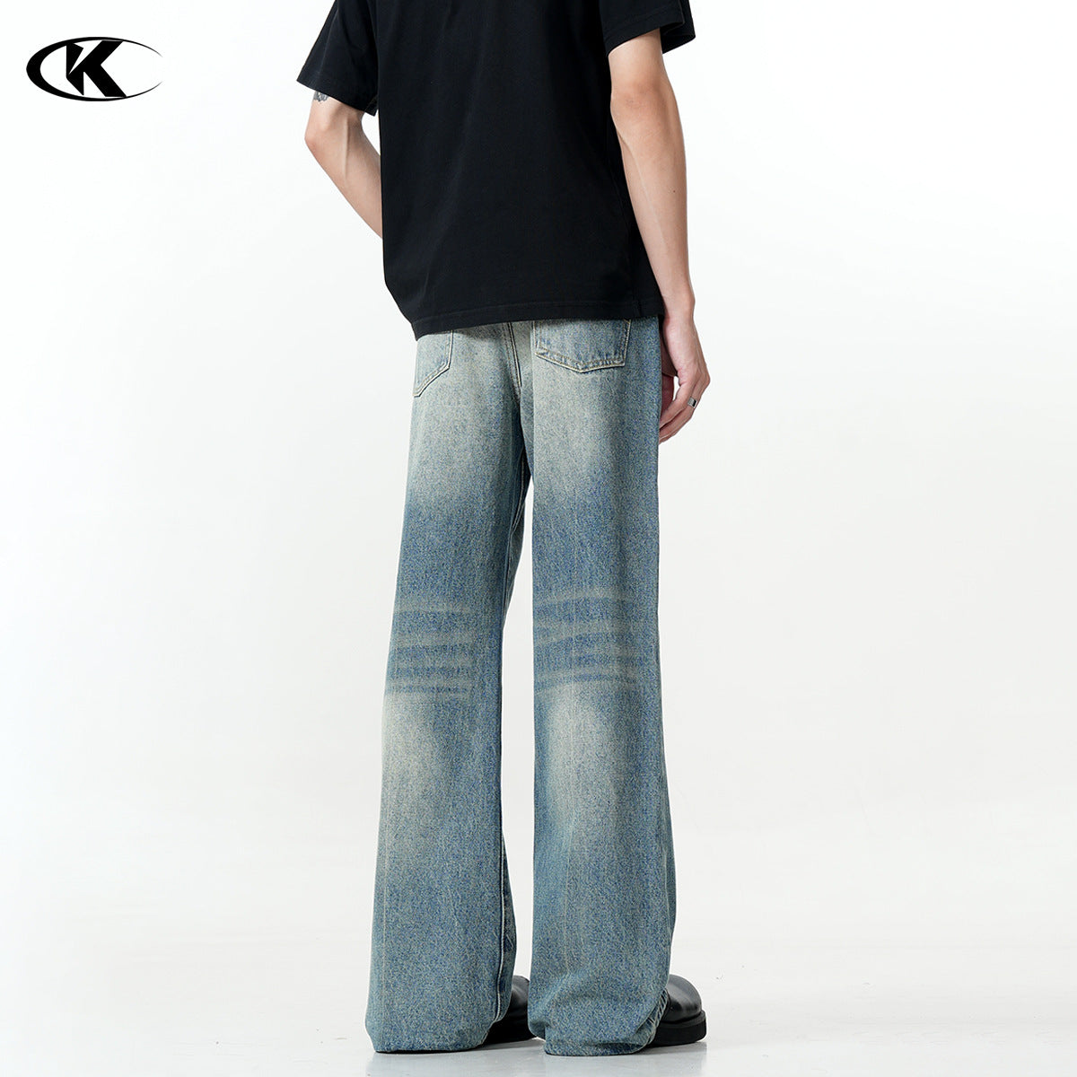 11KN Retro Micro-pull Loose and Thin Slim Jeans