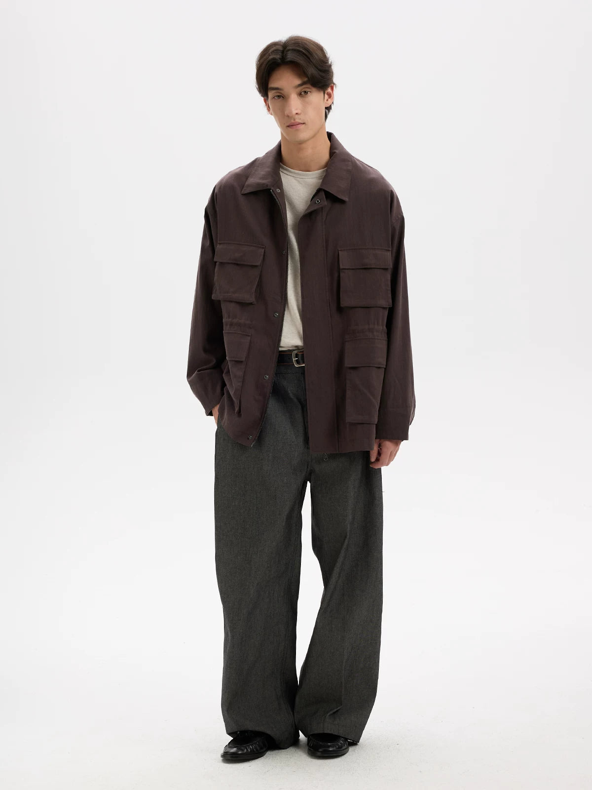 BUTTBILL Hunting Multi-Pocket Relaxed Utility Jacket