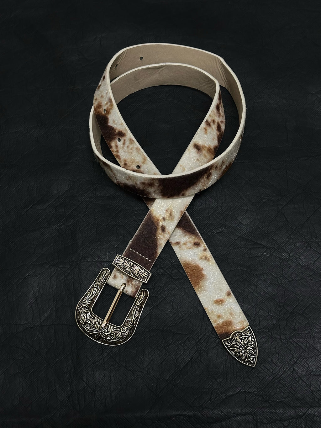DPOL Cow Pattern Belt Maillard Couple Belt
