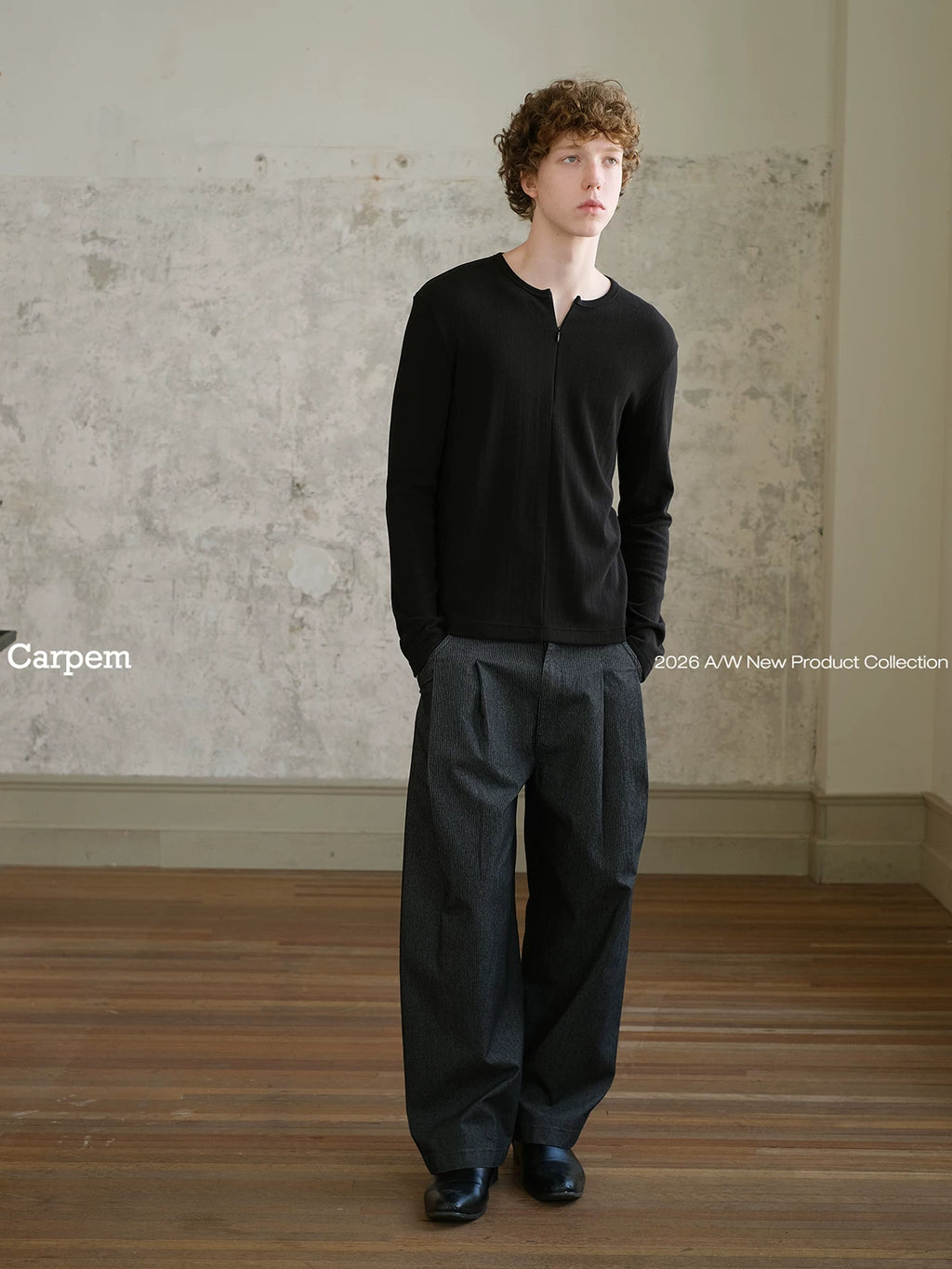 CARPEM Wool Lyocell Slim Fit Long-Sleeve Tee