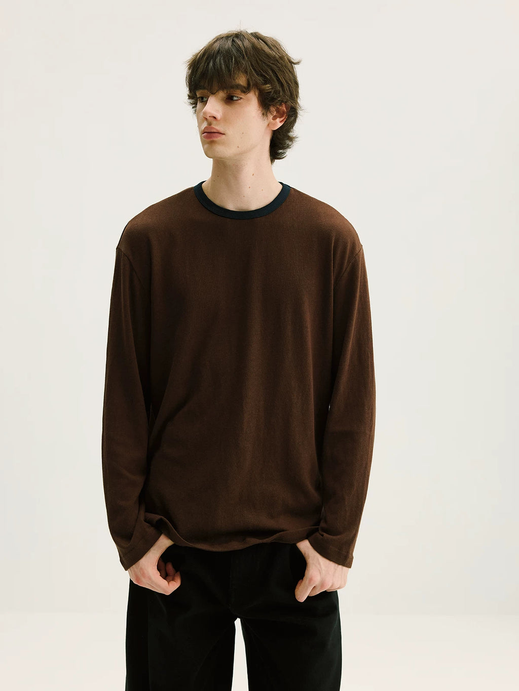 CARPEM Color-Block 400g Relaxed Long-Sleeve Tee