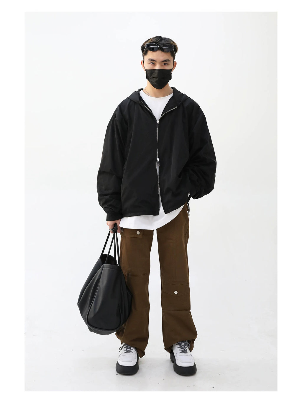HANQIAORIJI Leather Lace-Up Chunky Dad Shoe