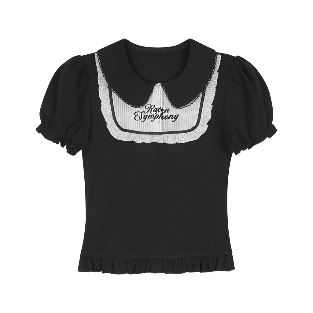 SagiDolls Girl Spirit Dark Doll Collar Cropped Tee