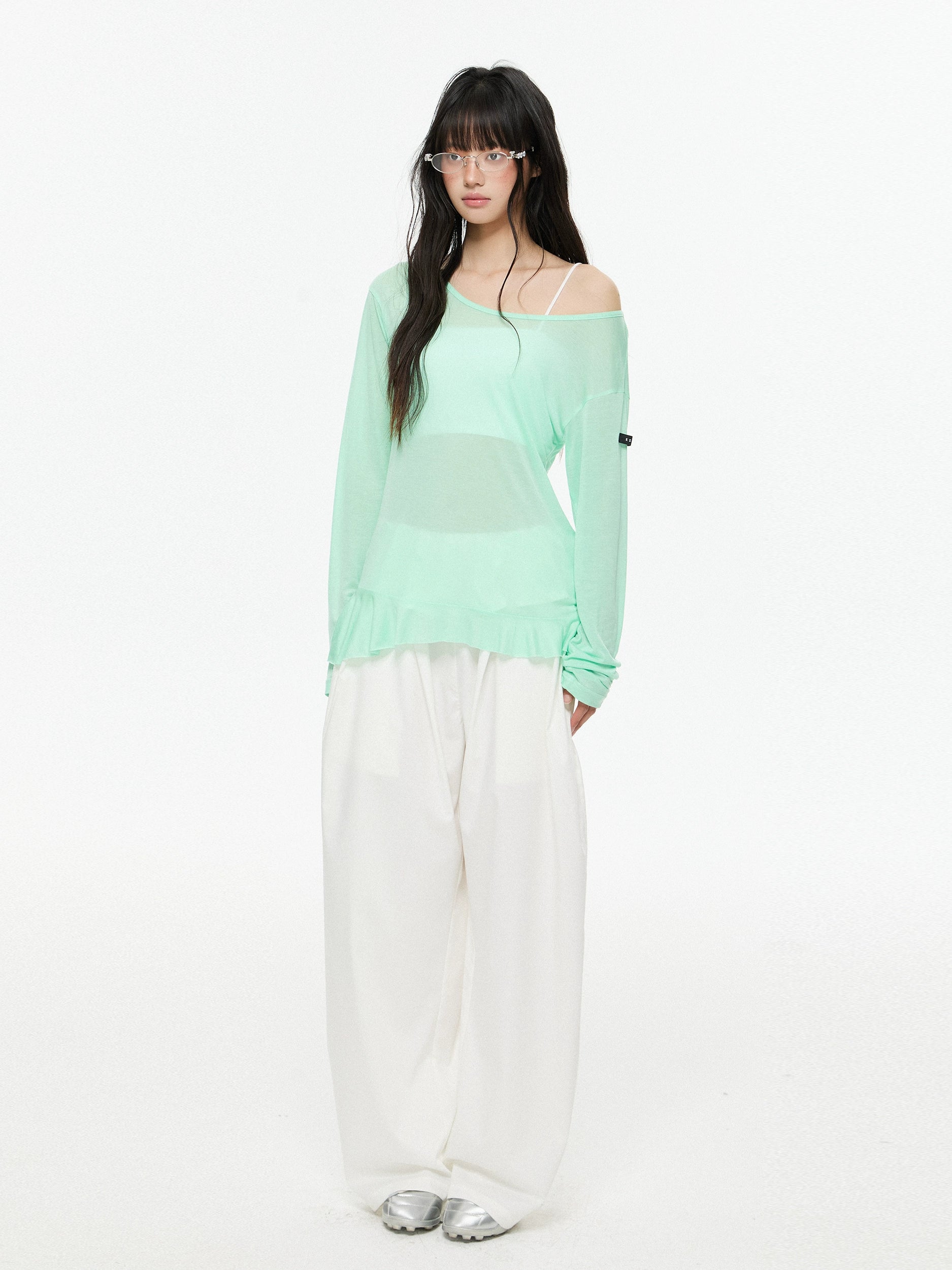 EZEK Retro Loose Wide-leg Slacks