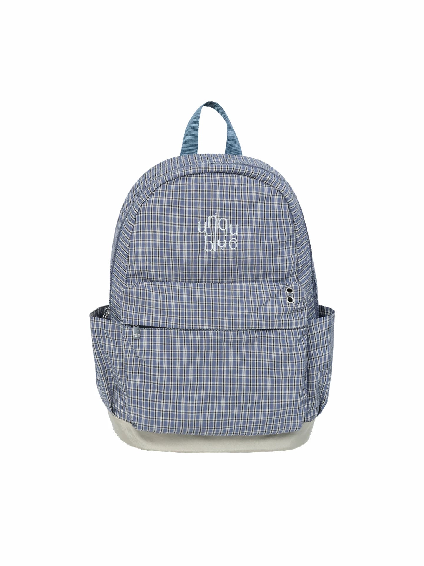 Unique blue Embroidered Canvas Zip-Top Backpack
