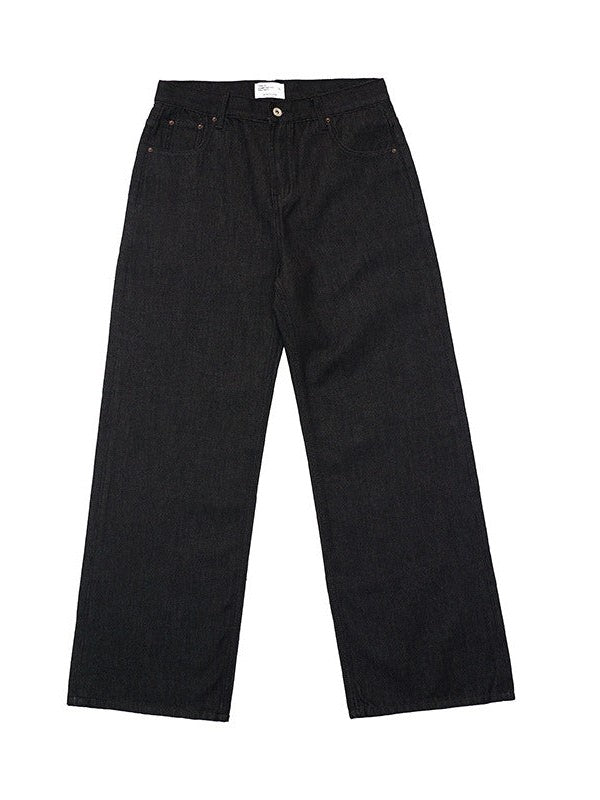 UNF 130z Dark Blue Raw Cow RAW Denim Loose Straight Jeans