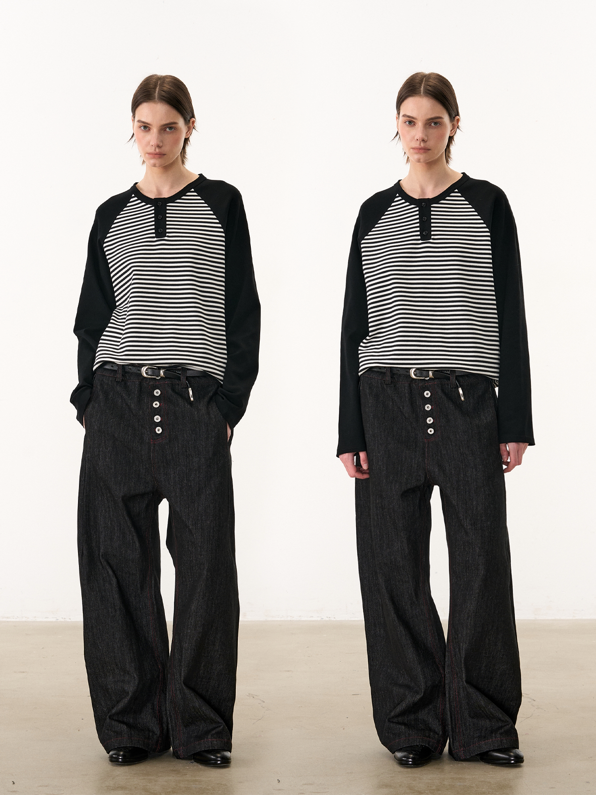 MANUSCRIPT Five-button I-pleated Low-rise Jeans