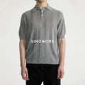 SINONOME Striped Cool-Touch Cropped Knit Polo