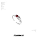SUMIYAKI Feather Liquid Metal Ring Set
