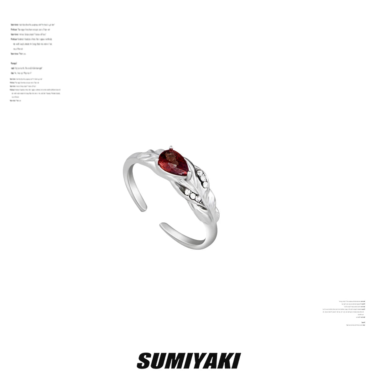 SUMIYAKI Feather Liquid Metal Ring Set