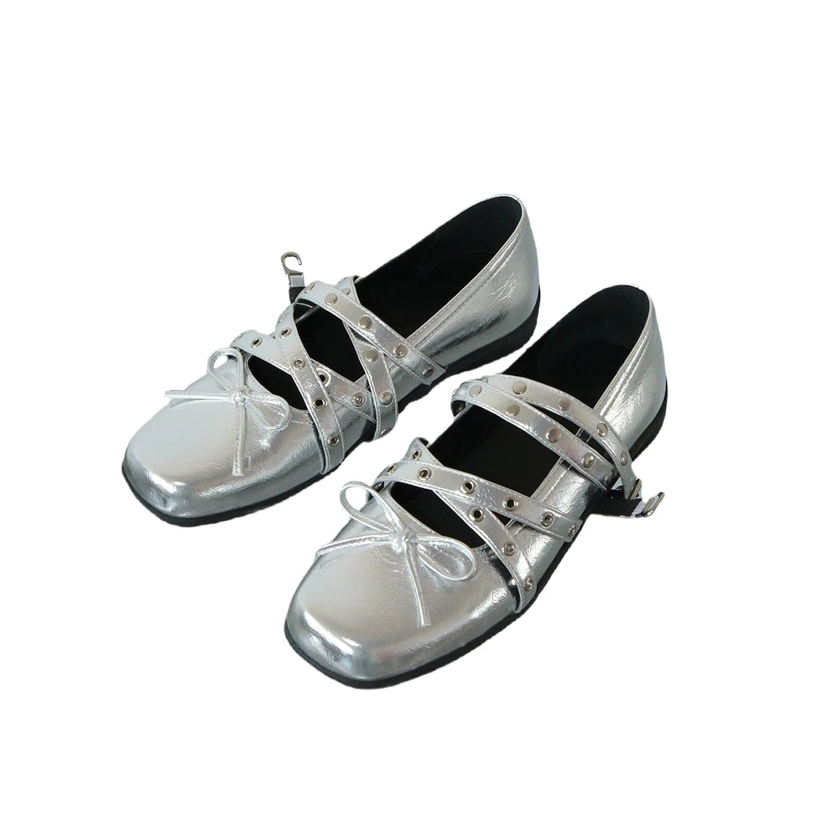 Mooreyu Leather Bow Ballet Flat