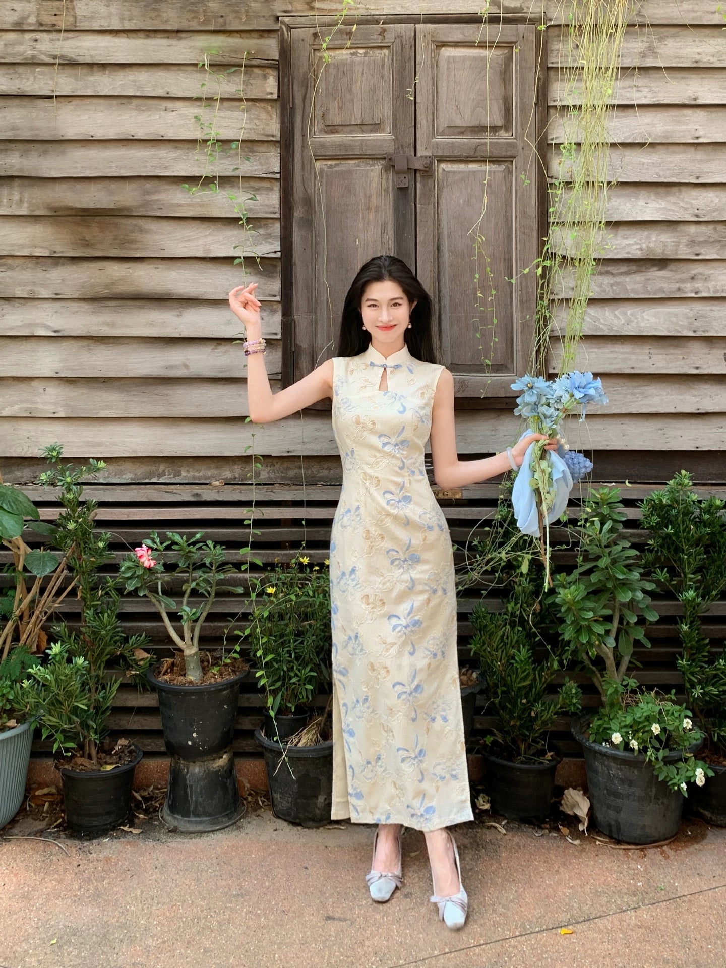 ZIHE New Chinese Embroidered Cheongsam Dress