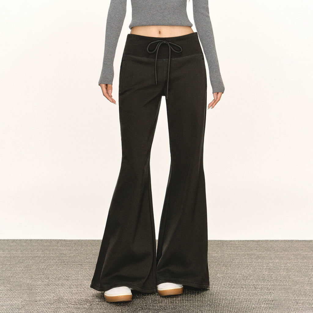 Ariseism Vintage Wide Waist Wide Leg Flared Casual Pants