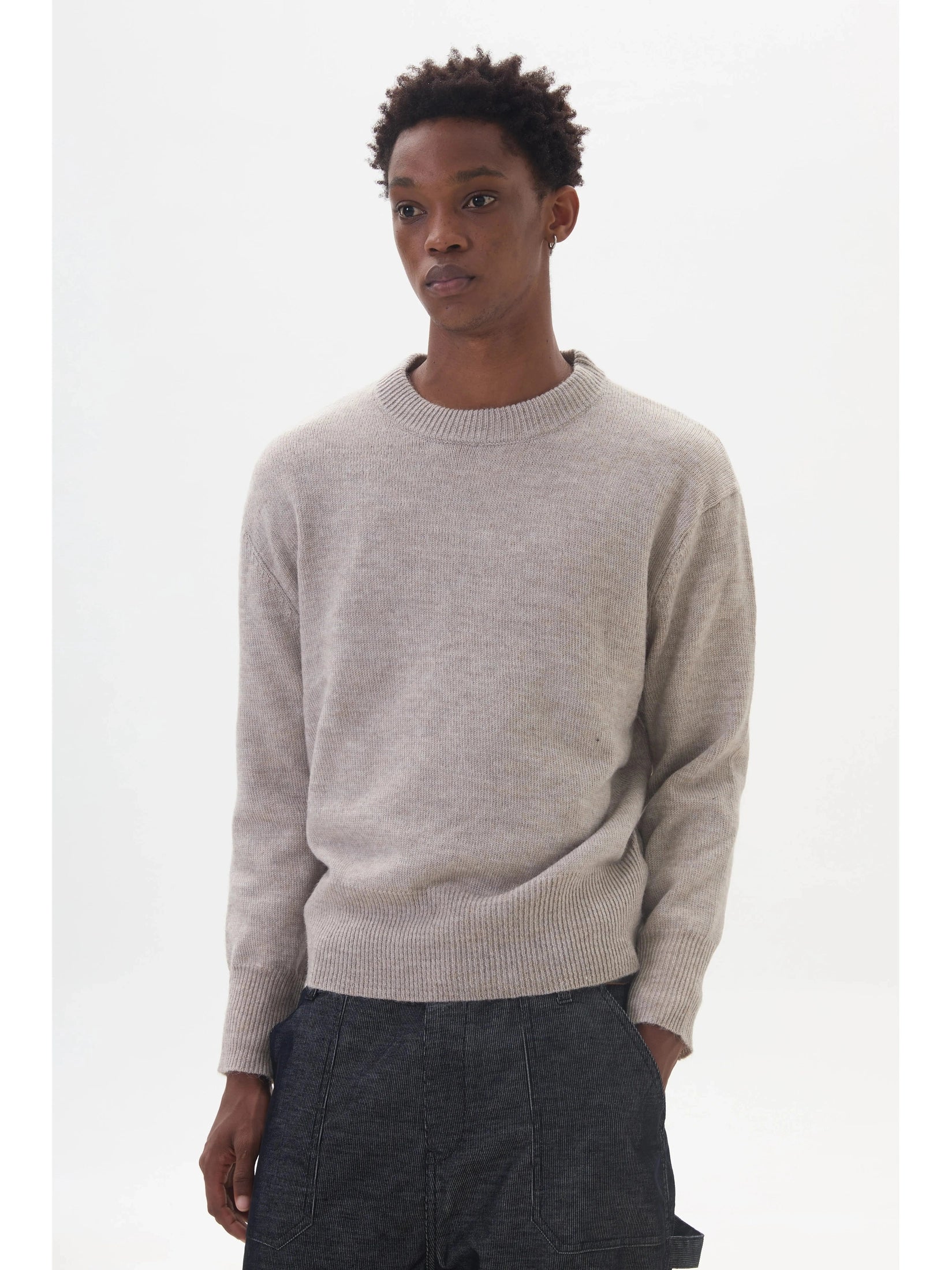 Anniehall Neckline Long Thread Sweater Knitted Sweater