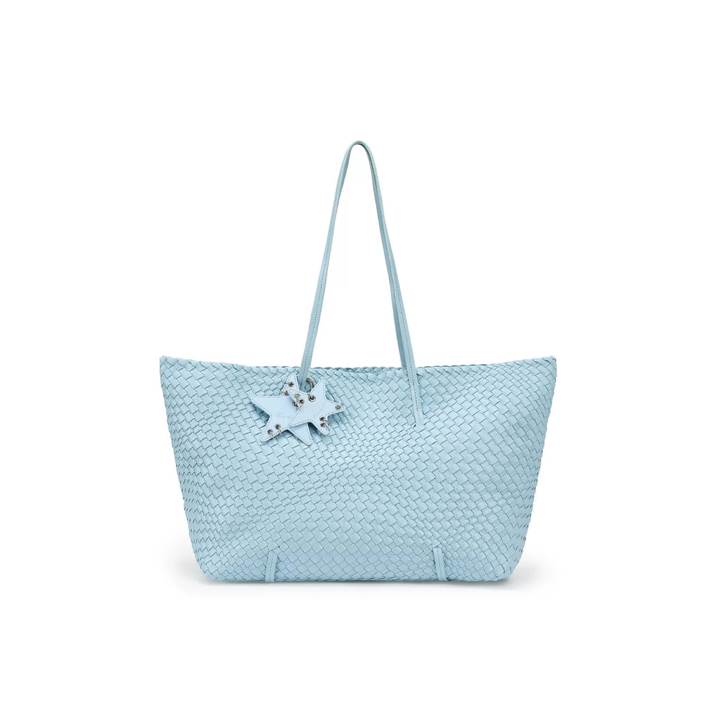 ECODAY Champagne Woven Faux Leather Tote