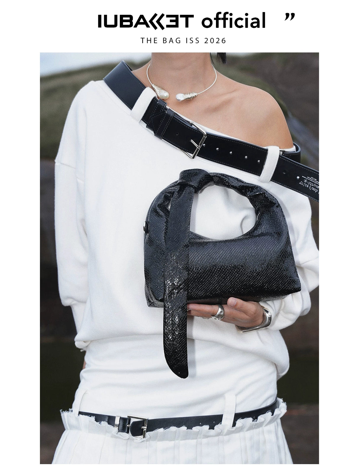 IUBALLET Sheepskin Studded Dumpling Underarm Bag - Zip Top