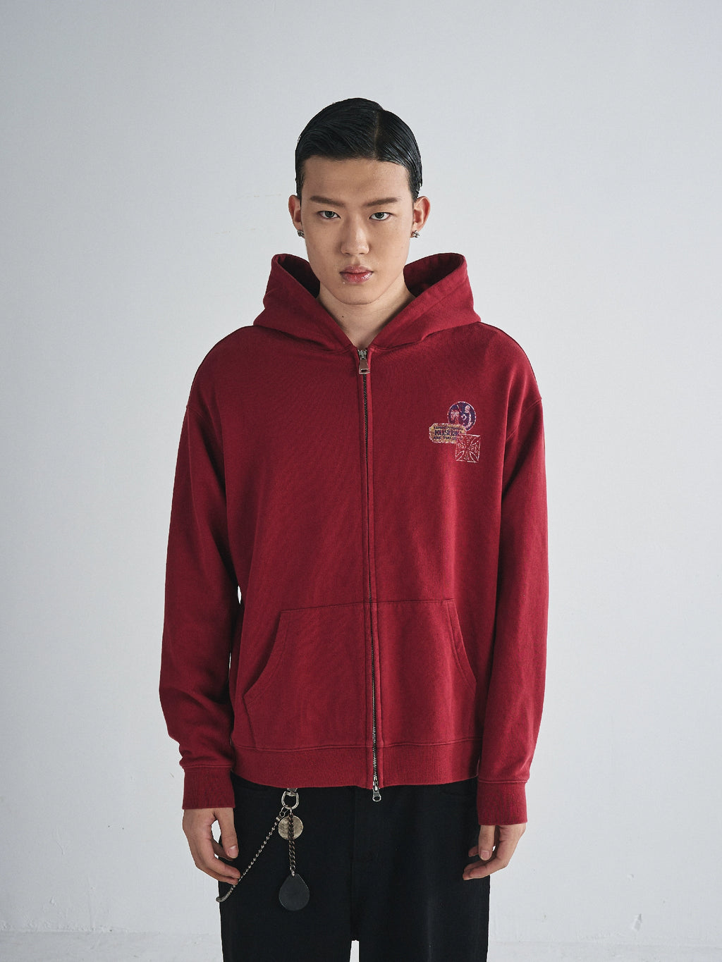 RUSURE Casual Simple Zip Hooded Sweater