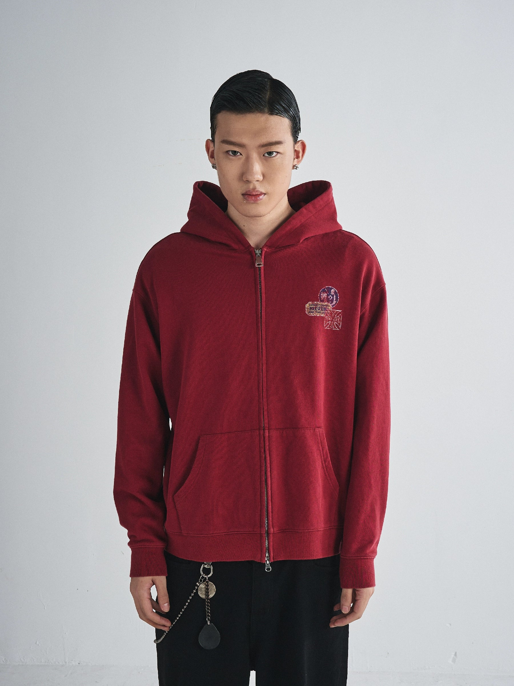 RUSURE Casual Simple Zip Hooded Sweater