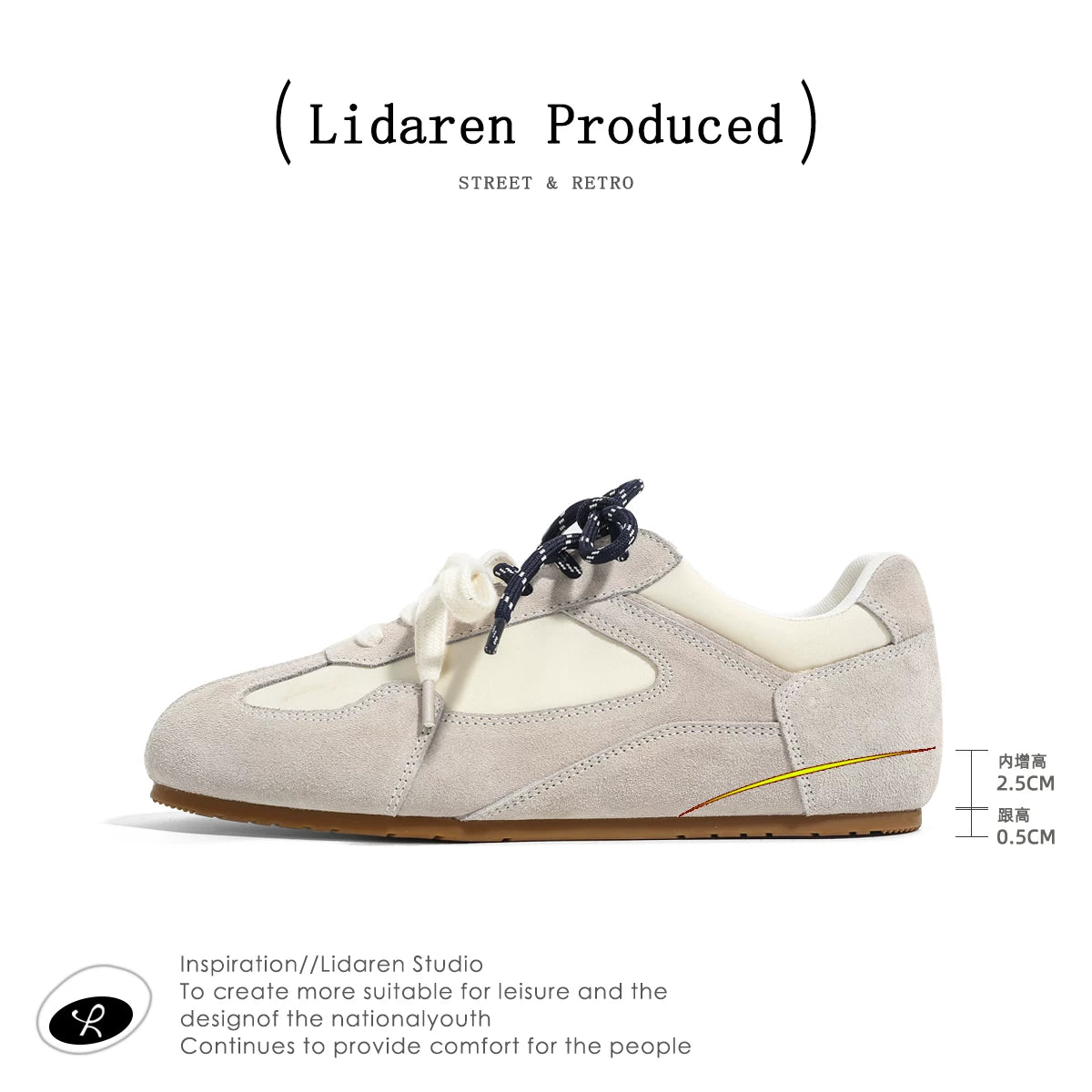Lidaren Produced Suede Lace-Up German Training Sneaker