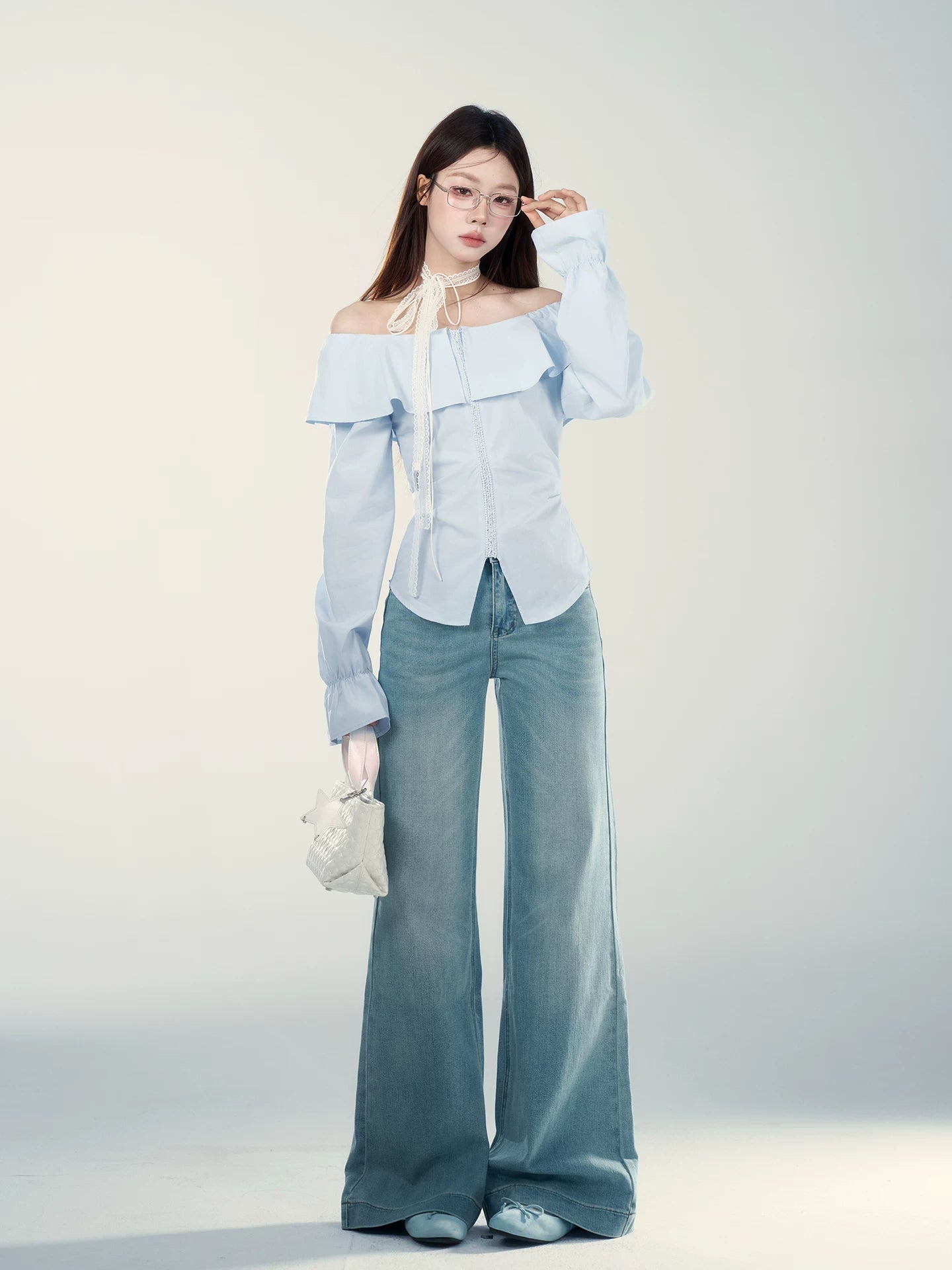 Wildberry High Waist Versatile Straight Flared Jeans
