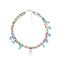 CryingCenter Colored Bean Beads, Pearl Letter Pendant, Tear Necklace