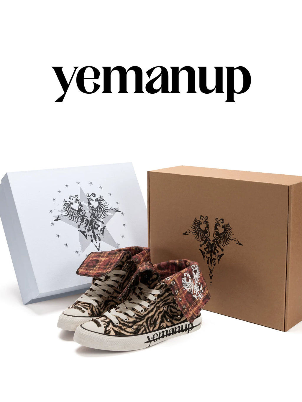 Yemanup Canvas High-Top Tiger Stripe Sneaker