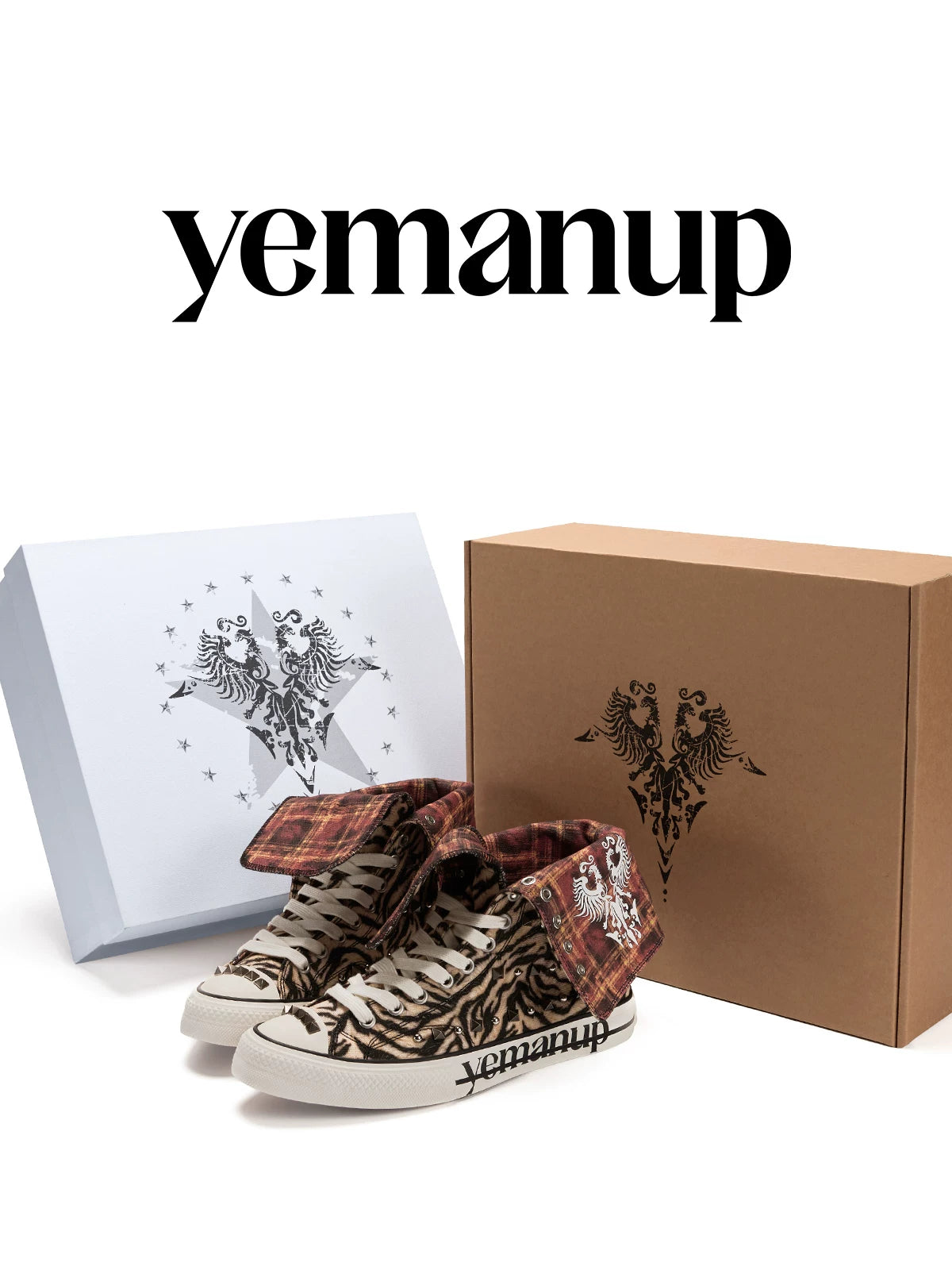 Yemanup Canvas High-Top Tiger Stripe Sneaker