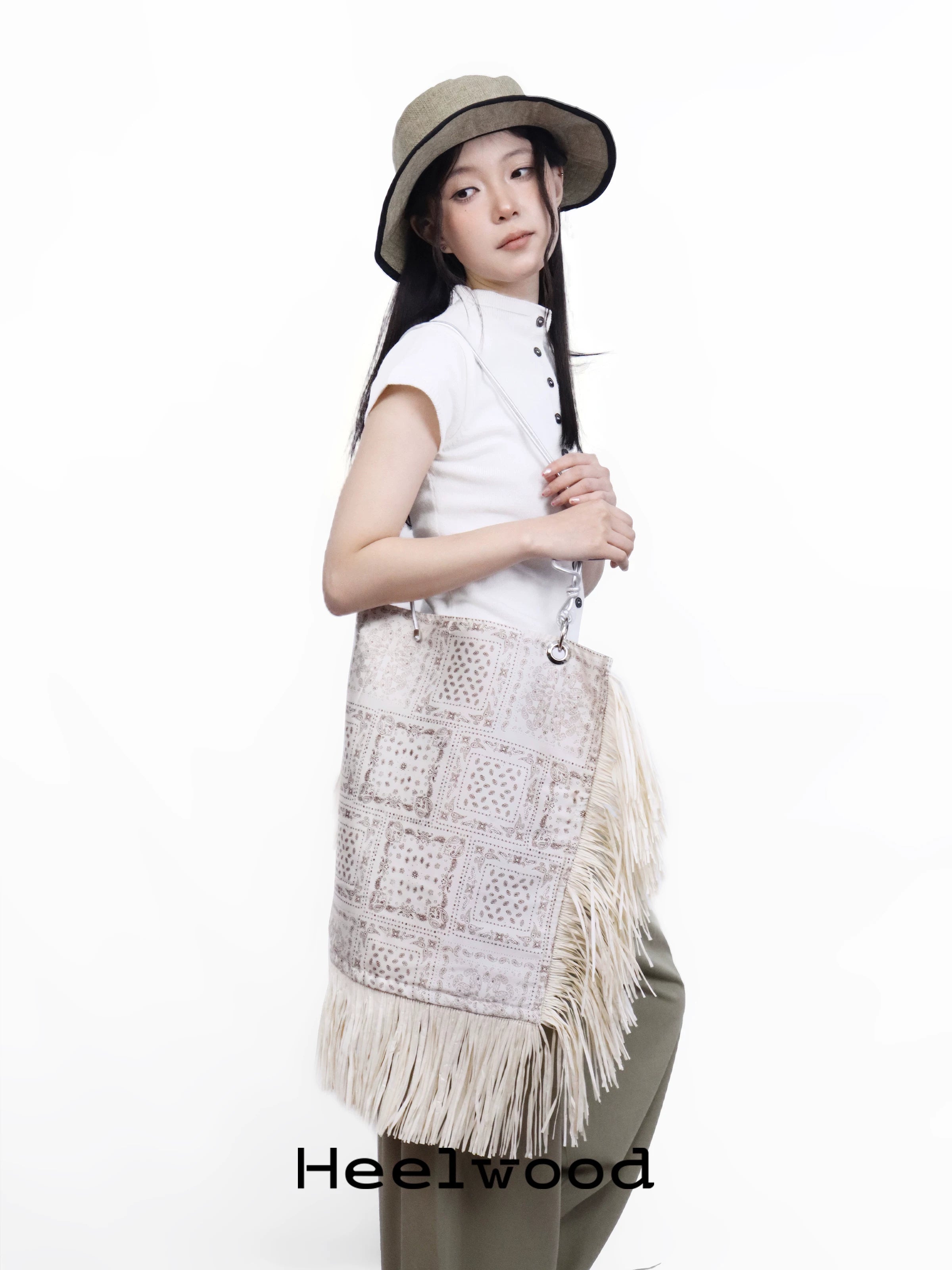 Heelwood Canvas Fringe Shoulder Bag