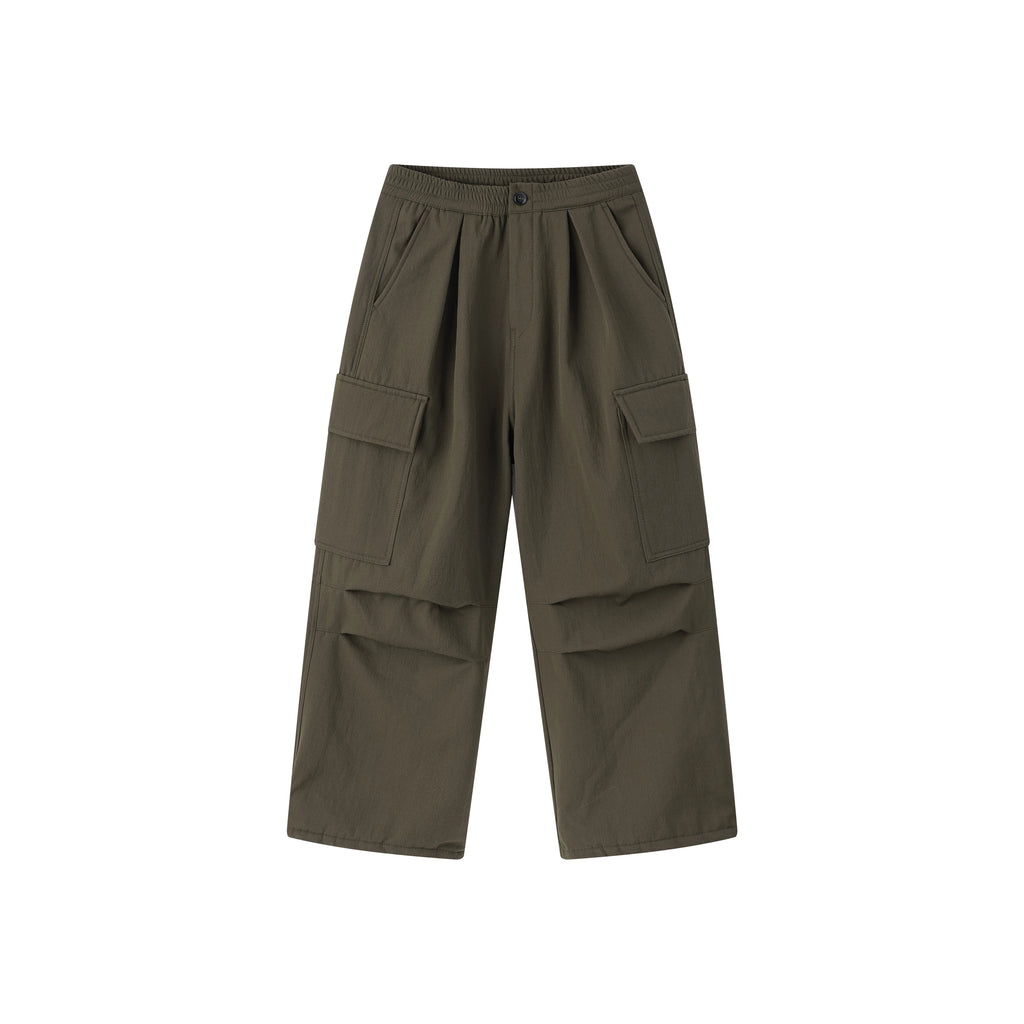 Anniehall Fleece Thickened Large Pocket Vintage Thermal Pants