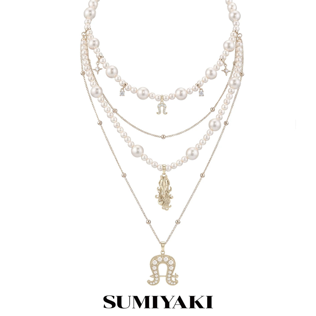 SUMIYAKI Multi-layer Pearl Diamond Necklace