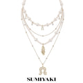 SUMIYAKI Multi-layer Pearl Diamond Necklace