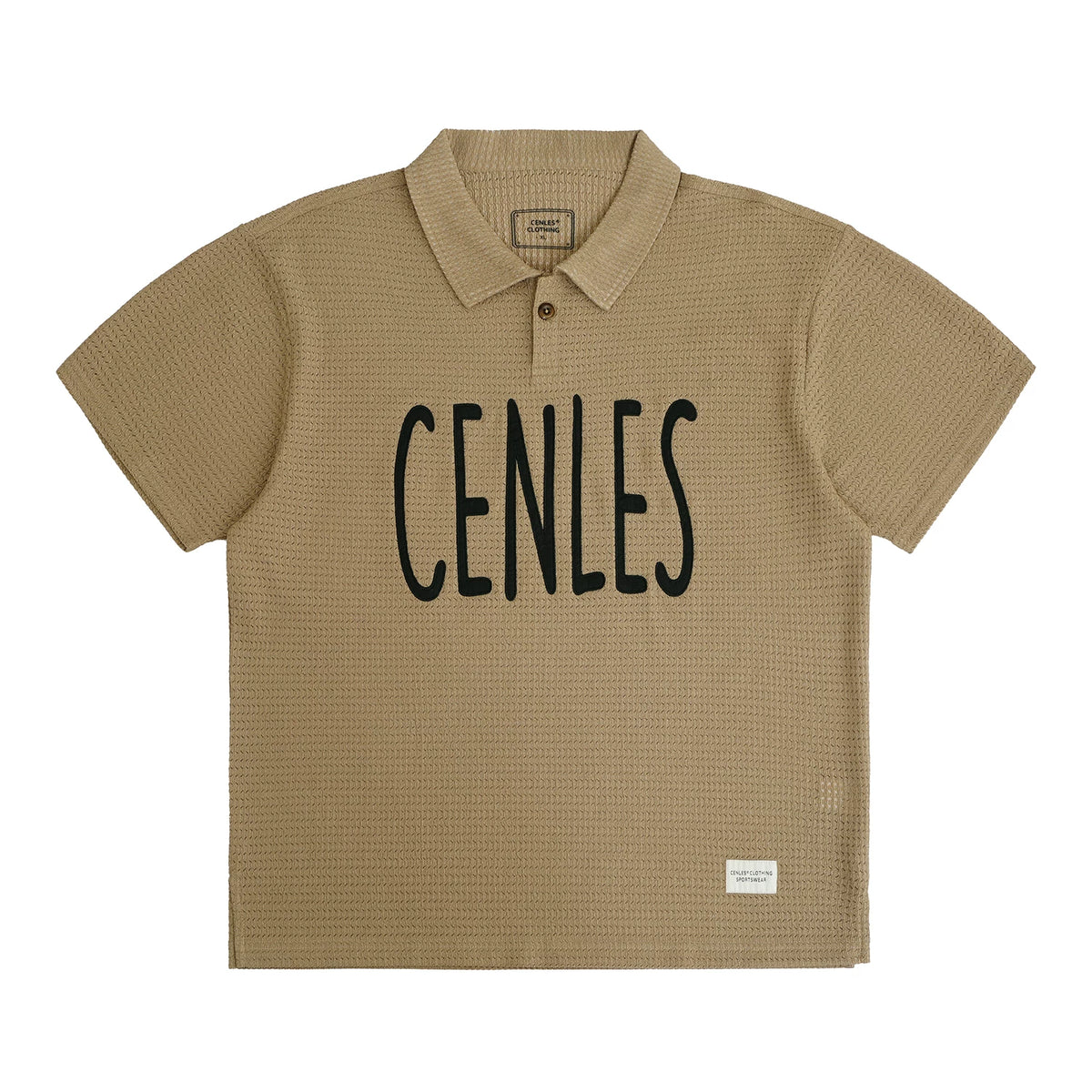 CENLES 190g Breathable Open-Knit Regular Fit Polo Shirt