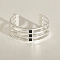 MEZZEM Black Onyx Multi-Layer Hollow Wide Bracelet