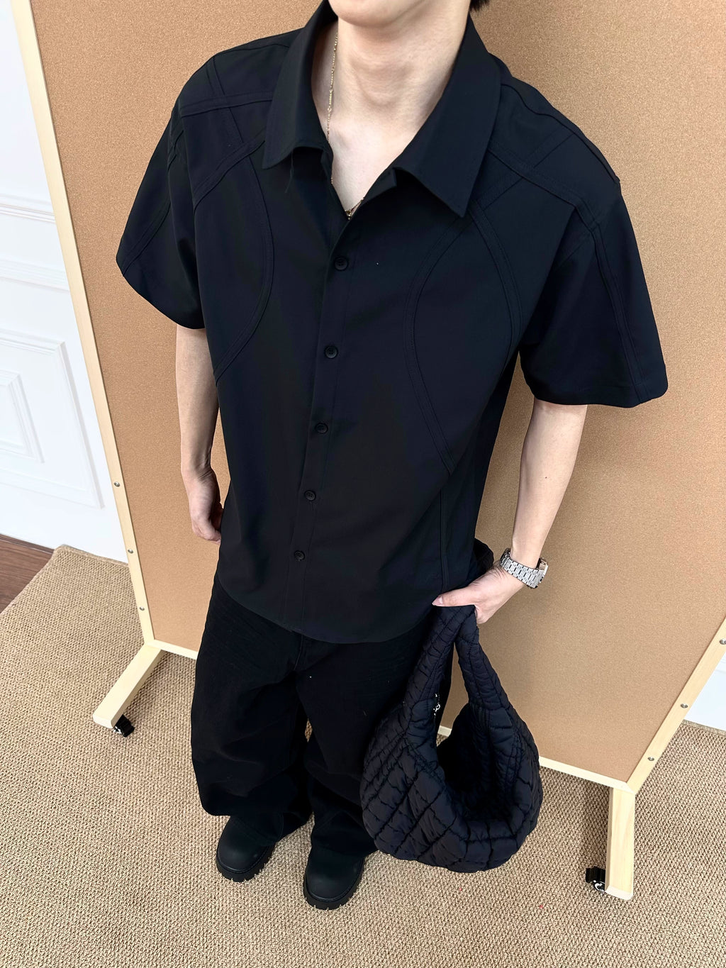 BeOurRule Striped Splicing Structure Shirt