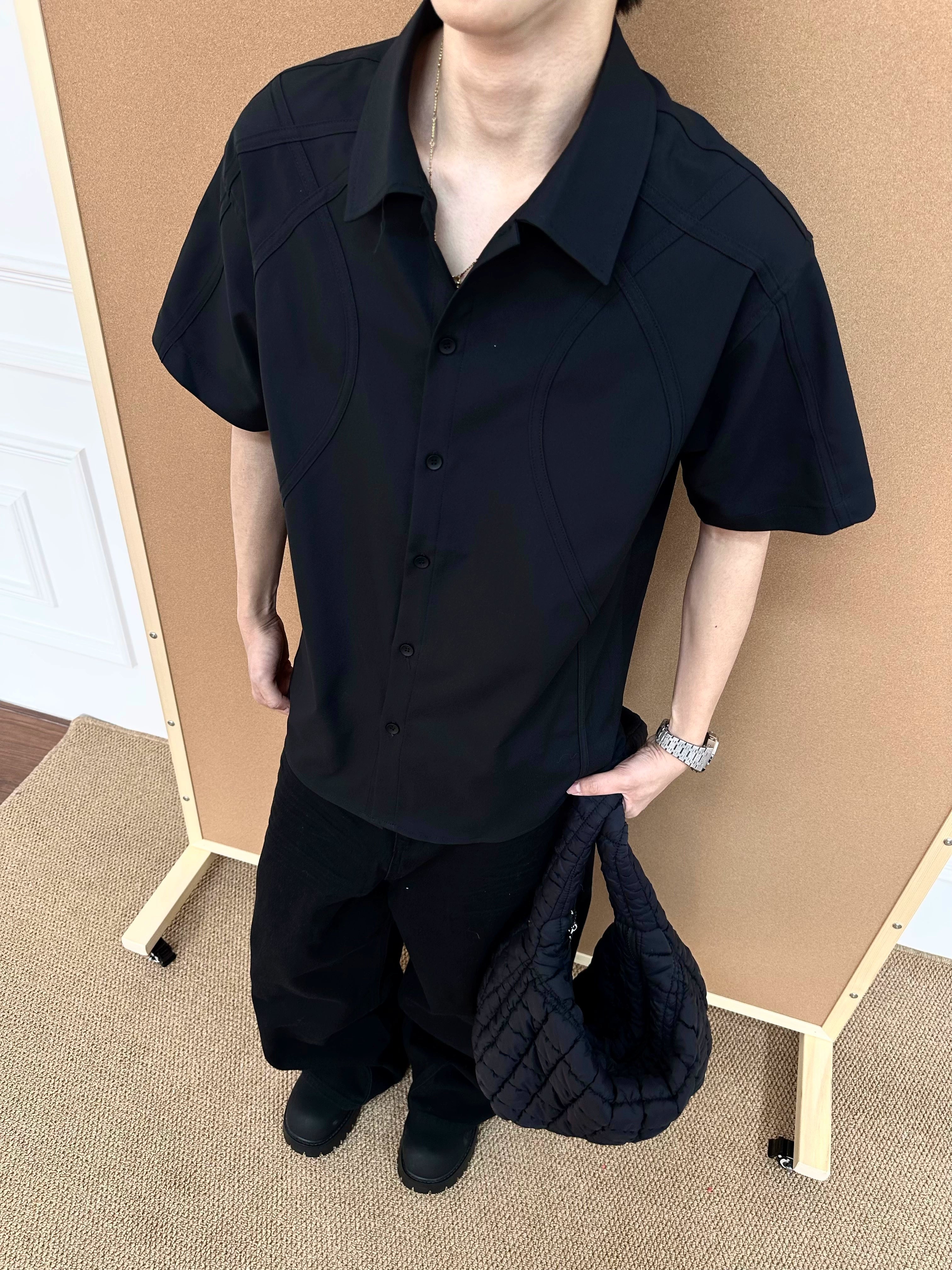 BeOurRule Striped Splicing Structure Shirt