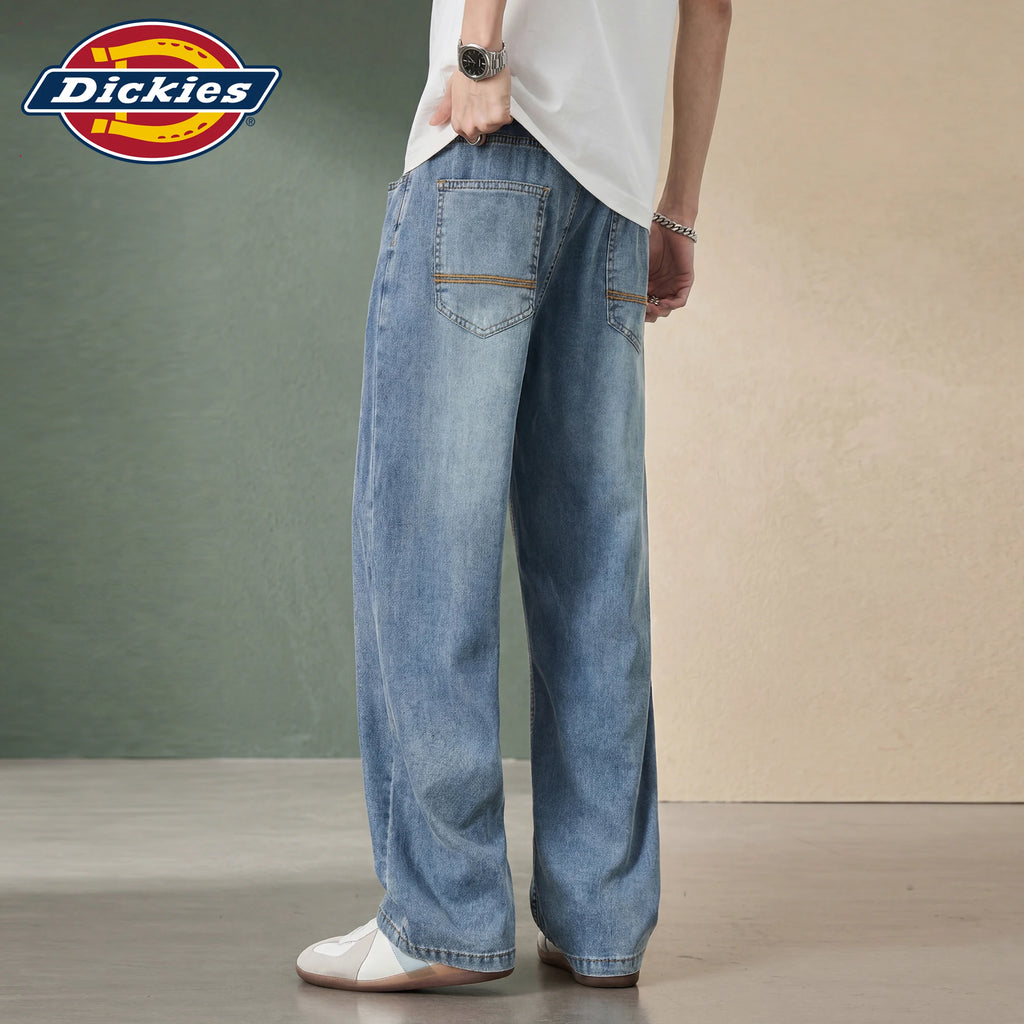 Dickies Lyocell Drawstring Mid-Rise Loose Straight-Leg Pants