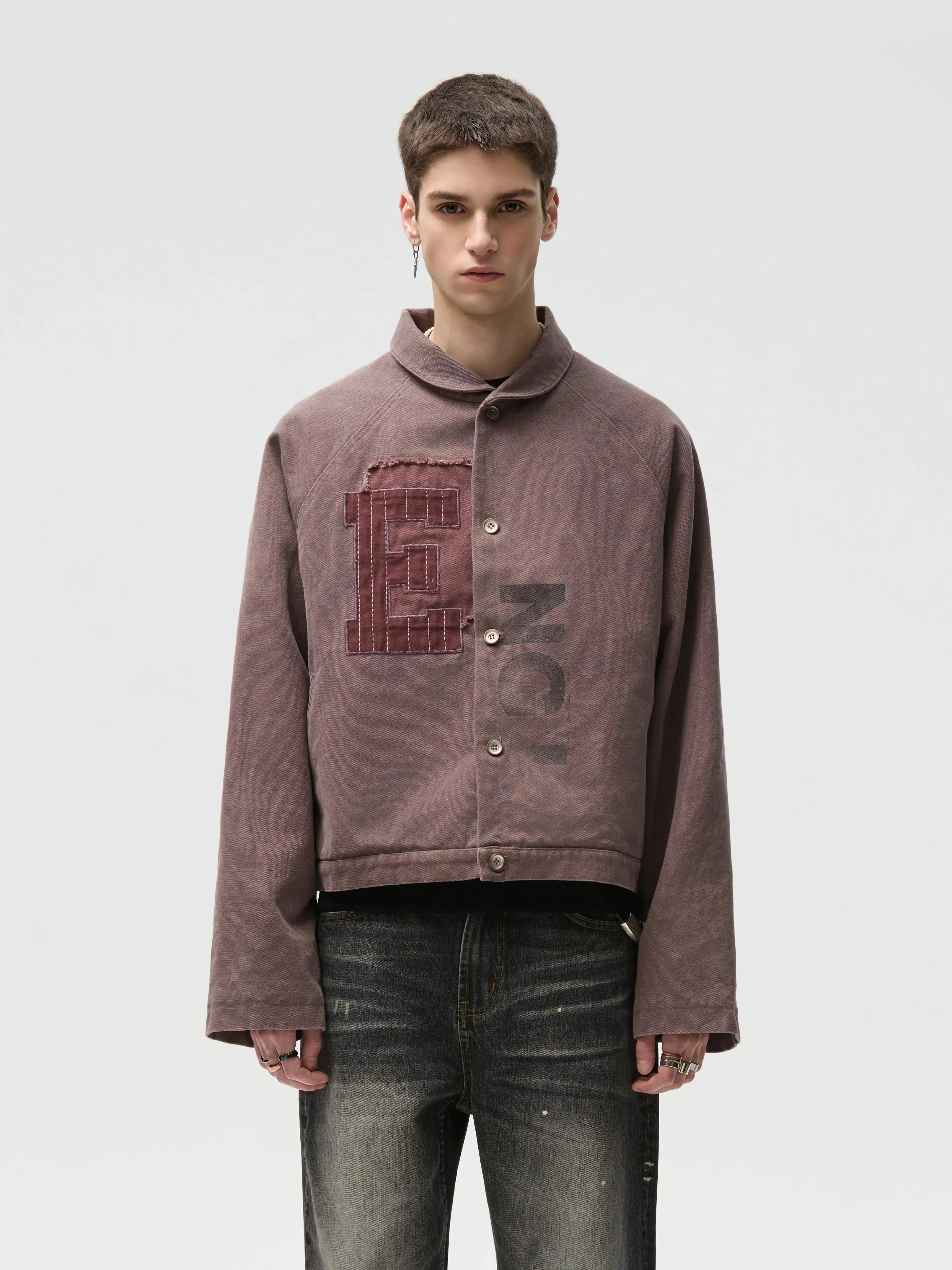CENSMADE Gradual Change Patch Beads Canvas Detroit Cotton Jacket