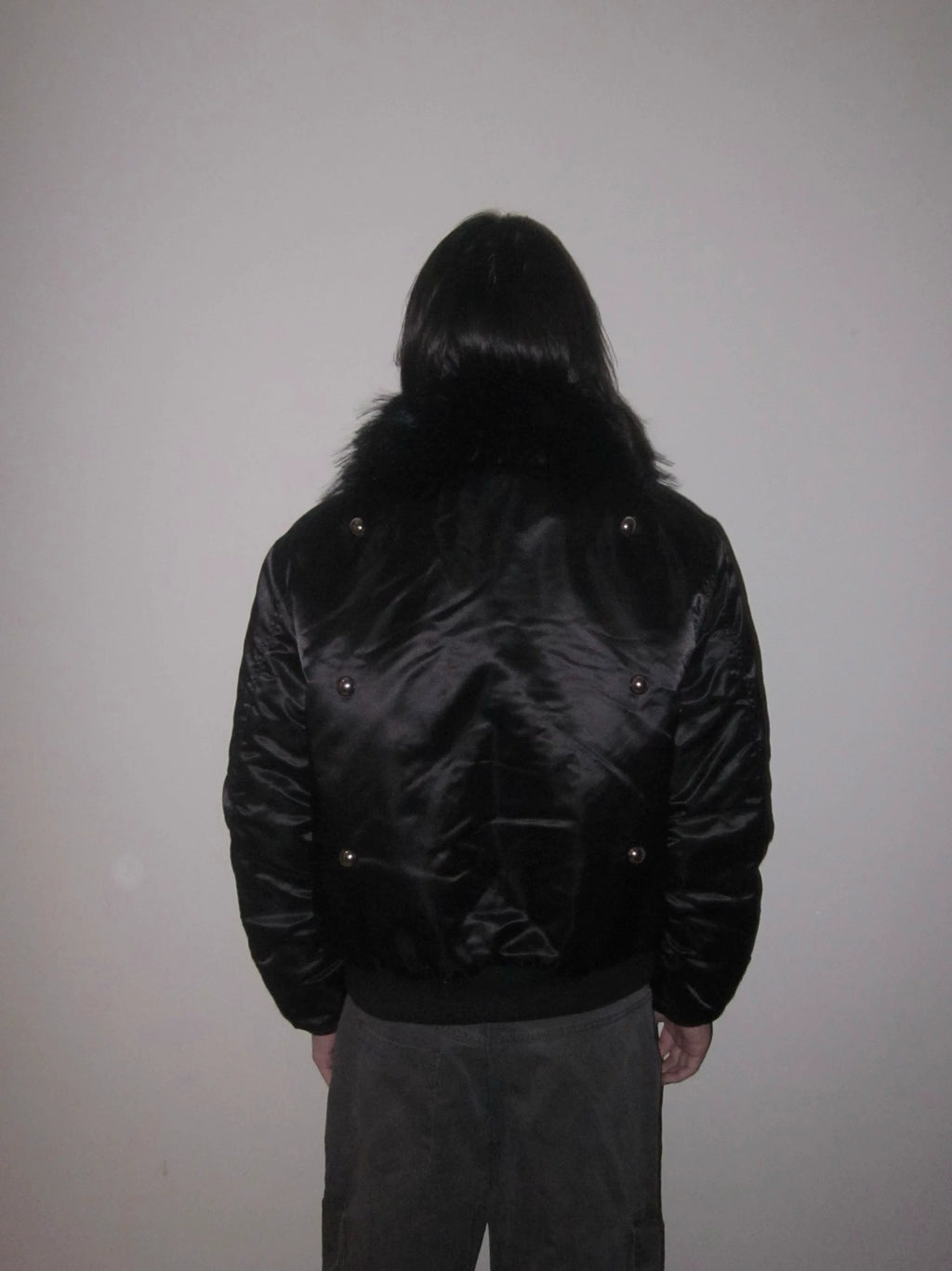 URRRGE Rivet Design Fur Collar Padded Jacket