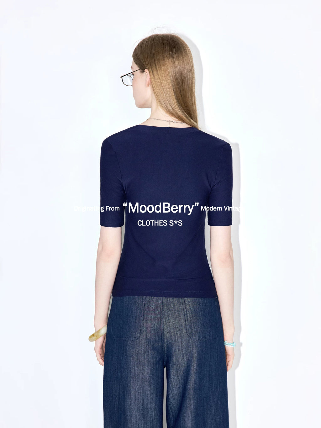 MoodBerry Striped Slim Fit Two-Piece Tee